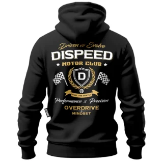 Bawełniana bluza z kapturem na zamek Motor Club - Czarna