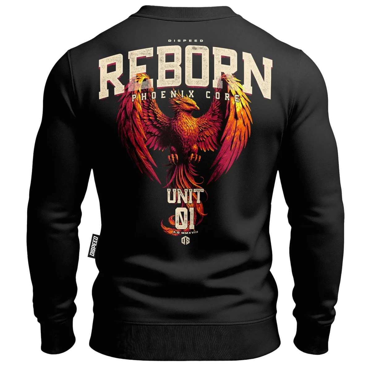 Bawełniana bluza bez kaptura Reborn - Czarna