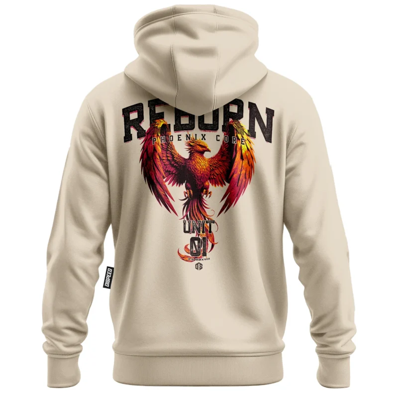 Lekka bluza z kapturem na zamek Reborn - Beżowa