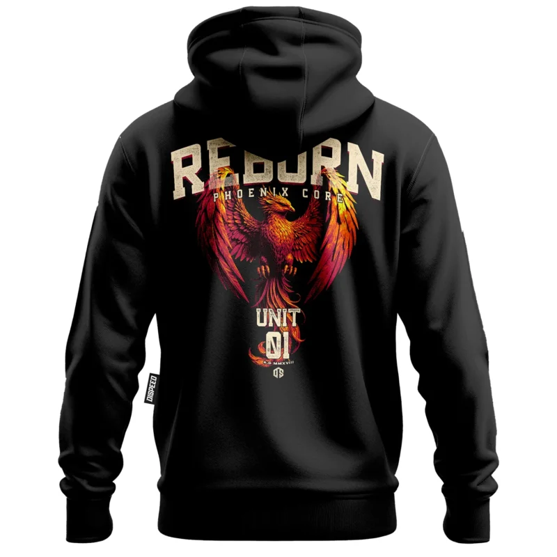 Lekka bluza z kapturem na zamek Reborn - Czarna