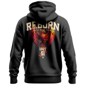 Lekka bluza z kapturem na zamek Reborn - Grafitowa