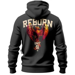 Bawełniana bluza z kapturem na zamek Reborn - Grafitowa