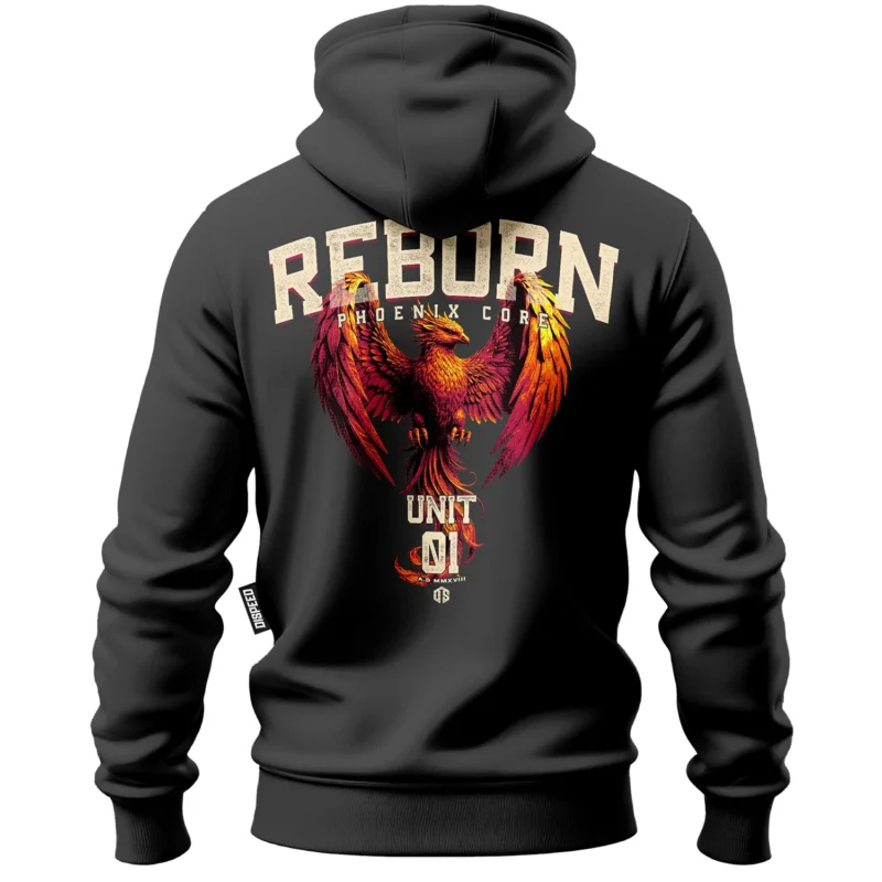 Bawełniana bluza z kapturem na zamek Reborn - Grafitowa
