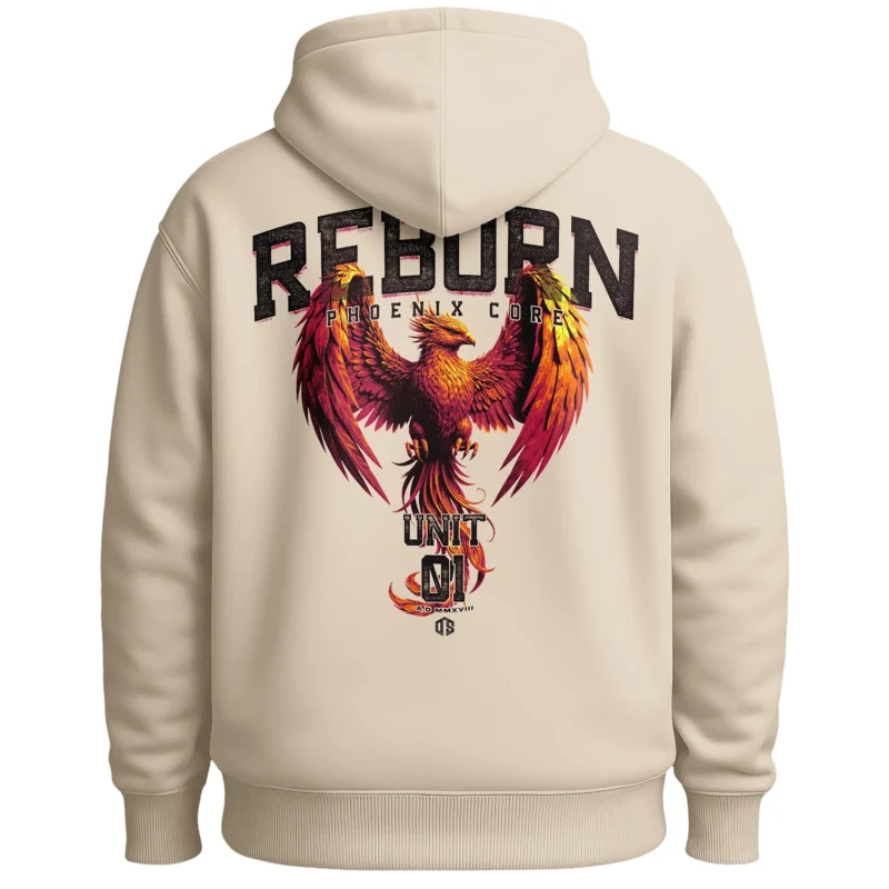 Bluza z kapturem Oversize Reborn - Beżowa