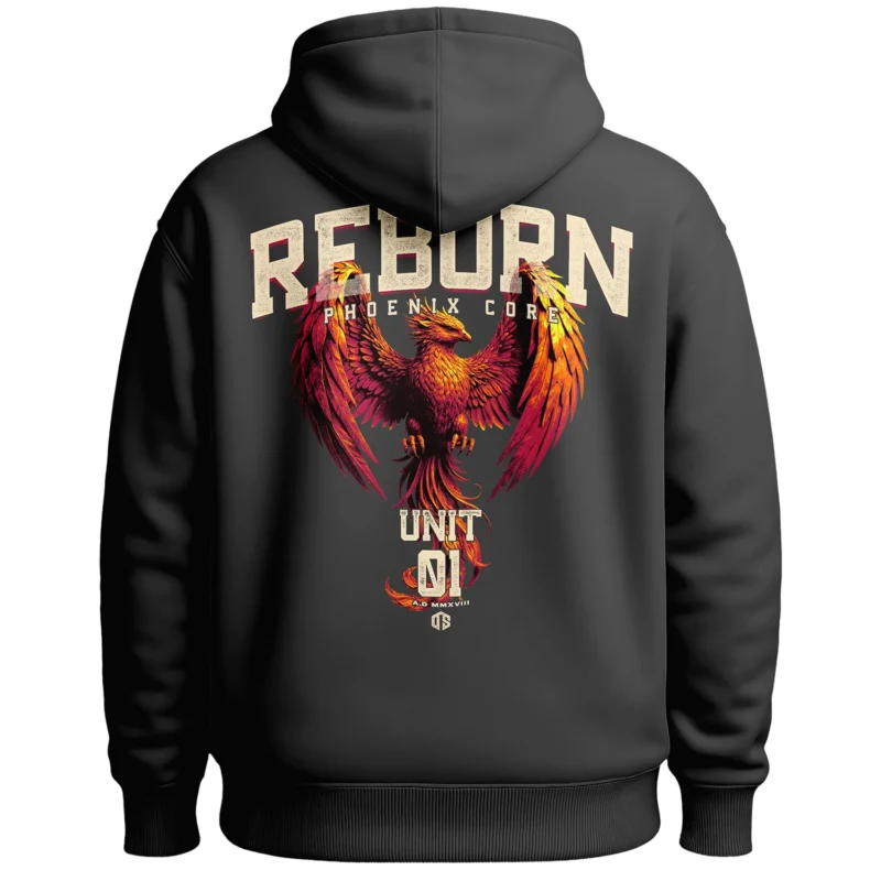 Bluza z kapturem Oversize Reborn - Grafitowa