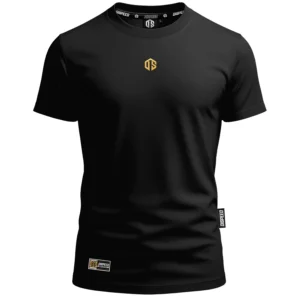 T-shirt bawełniany Sygnet - Czarny