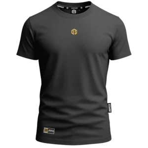 T-shirt bawełniany Sygnet - Grafitowy