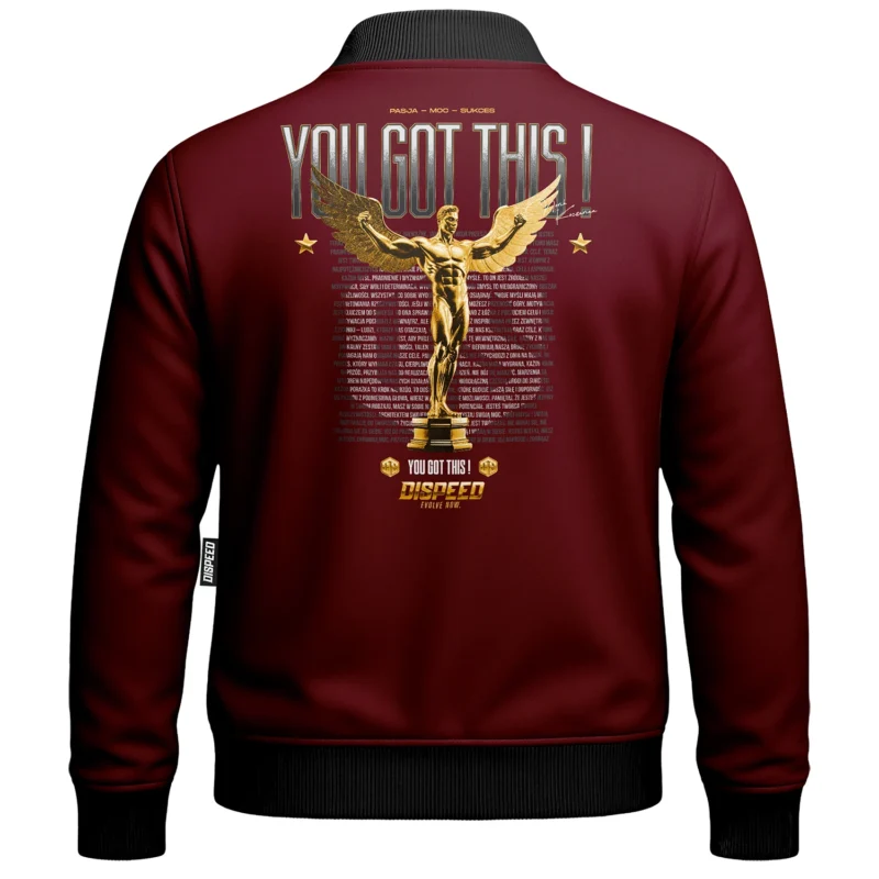 Bluza Baseball You Got This - Bordowa