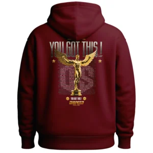 Bluza z kapturem Oversize You Got This - Bordowa