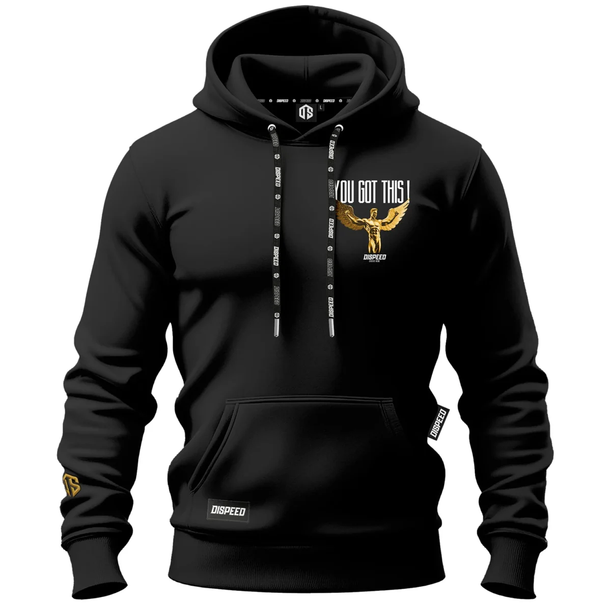 Bawełniana bluza z kapturem You Got This - Czarna