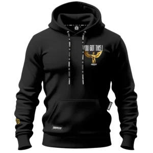 Bawełniana bluza z kapturem You Got This - Czarna