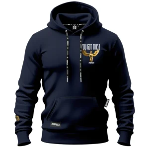 Bawełniana bluza z kapturem You Got This - Granatowa