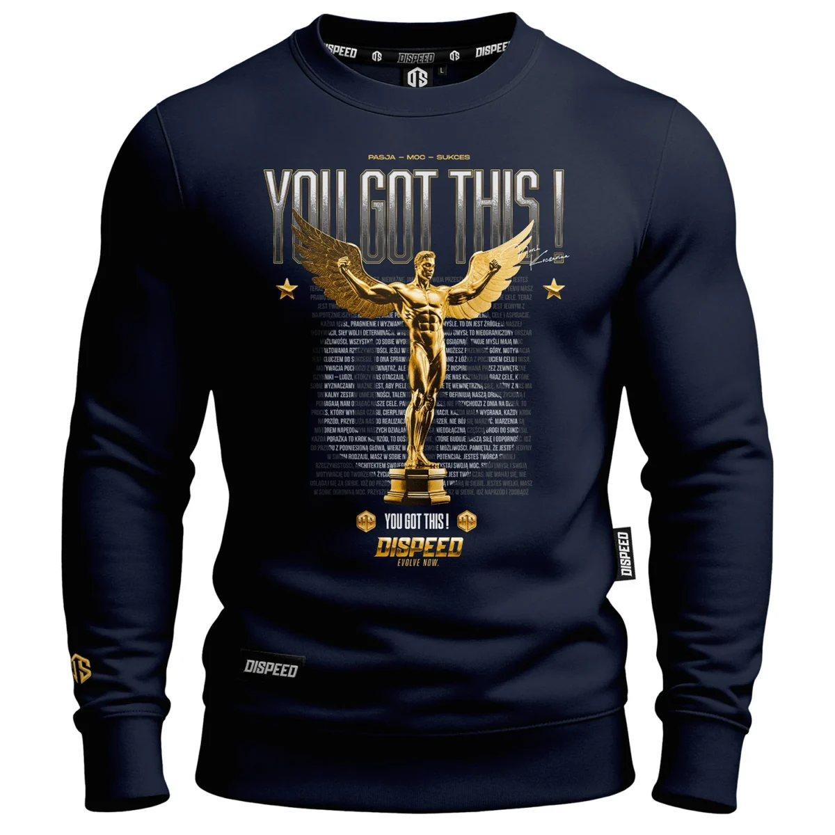 Bawełniana bluza bez kaptura You Got This - Granatowa