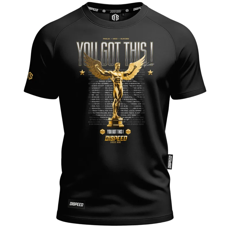 T-shirt SLIM You Got This - Czarny