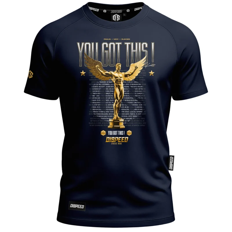 T-shirt SLIM You Got This - Granatowy