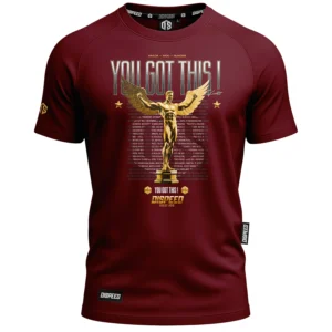 T-shirt SLIM You Got This - Bordowy