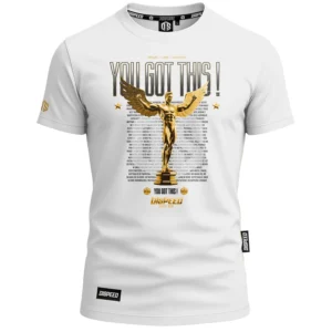 T-shirt bawełniany You Got This - Biały
