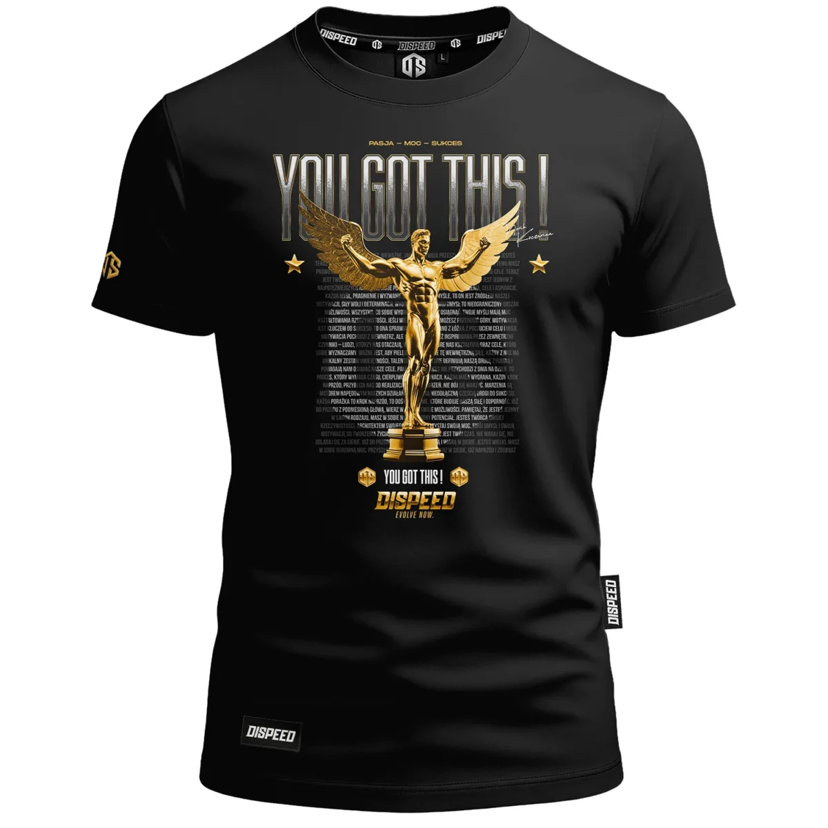 T-shirt bawełniany You Got This - Czarny