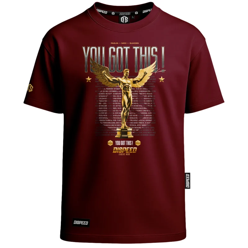 T-shirt Oversize You Got This - Bordowy