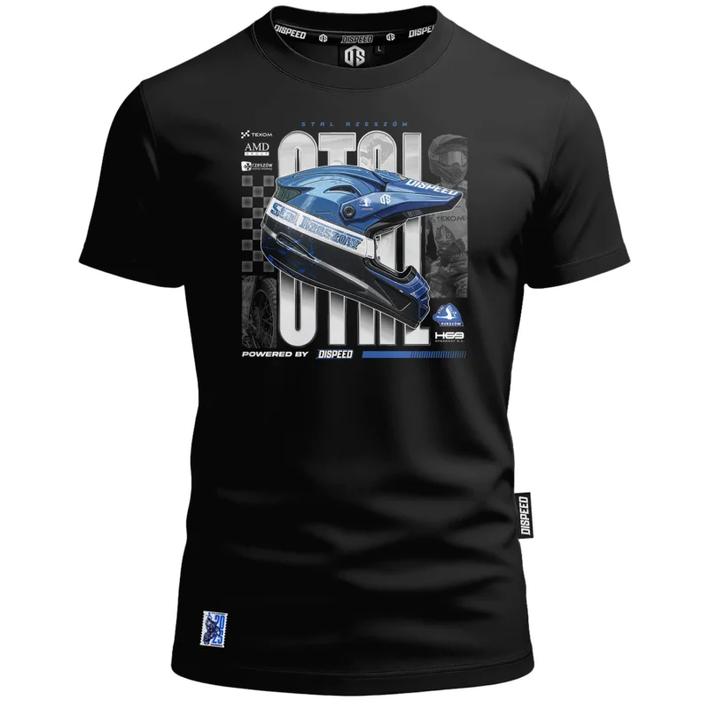 T-shirt bawełniany Blue Helmet Stal Rzeszów - Czarny