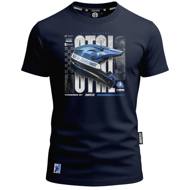 T-shirt bawełniany Blue Helmet Stal Rzeszów - Granatowy