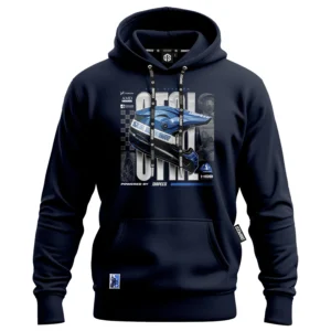 Bawełniana bluza z kapturem Blue Helmet Stal Rzeszów - Granatowa