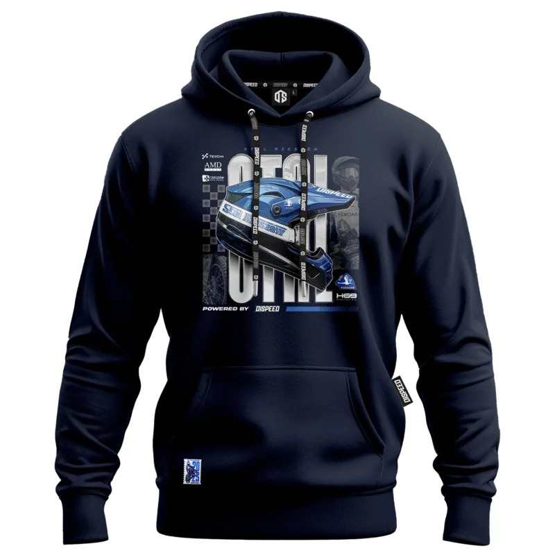 Bawełniana bluza z kapturem Blue Helmet Stal Rzeszów - Granatowa