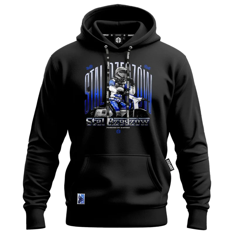 Bawełniana bluza z kapturem Stal Rzeszów - Stal Rider '25 - Czarna