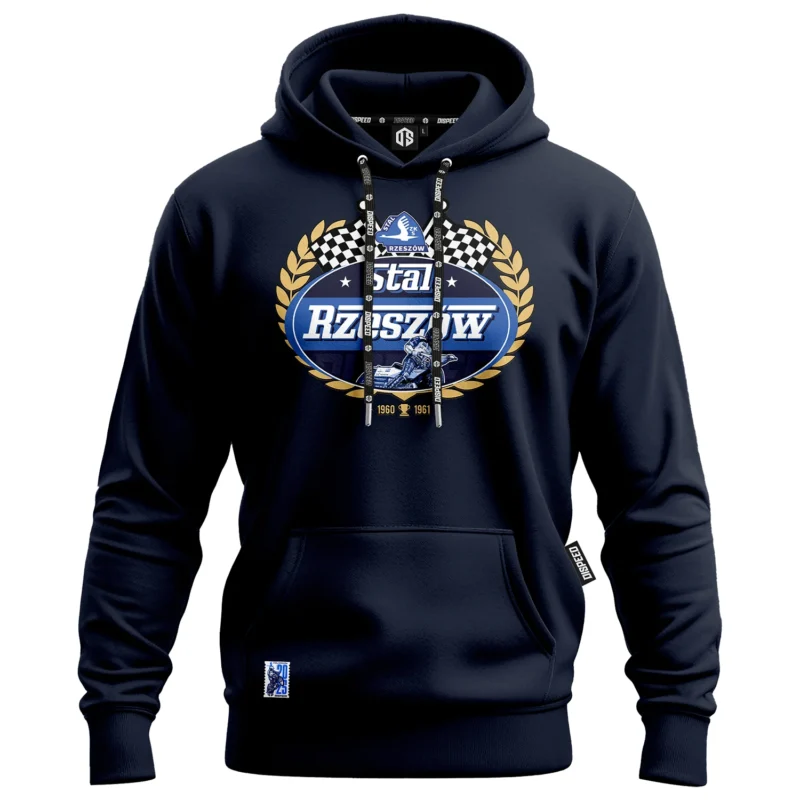 Bawełniana bluza z kapturem Stal Rzeszów - Victory 1960/1961 - Granatowa